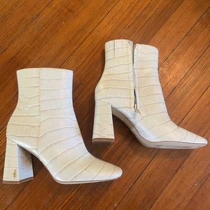 White Croc Sam Edelman Booties